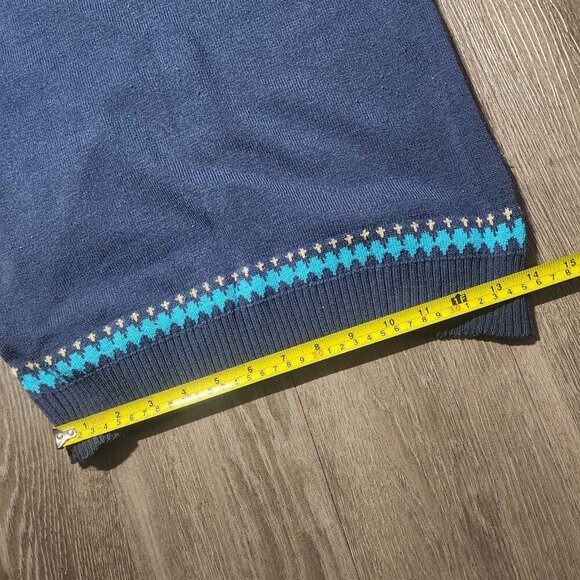 Vintage 80s Icelandic blue wool isle print knit sweater ✦ Holidays sweater ✦ - Picture 12 of 15